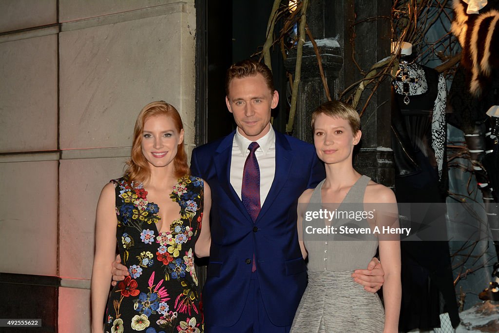 Jessica Chastain, Tom Hiddleston and Mia Wasikowska attend the