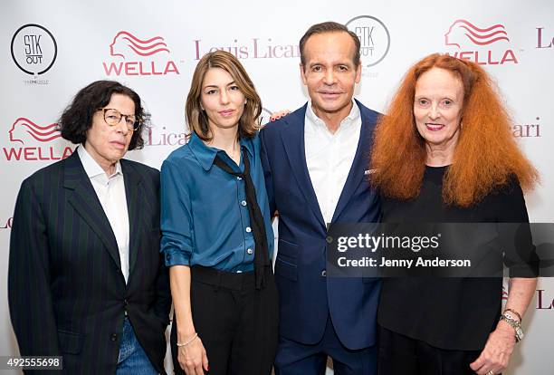 Fran Lebowitz, Sofia Coppola, Louis Licari and Grace Coddington attend Louis Licari Salon Grand Opening on October 13, 2015 in New York City.