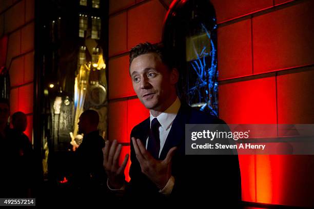 Tom Hiddleston attends the "Crimson Peak" Inspired Window unveiling at Bergdorf Goodman on October 13, 2015 in New York City.