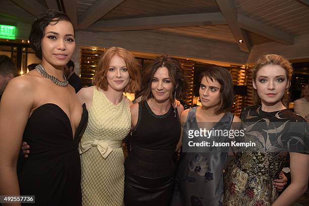 Madeleine Mantock, Emily Beecham, Orla Brady, Ally Ioannides, and Sarah Bolger attend the after party for the screening of AMC's "Into The Badlands"...