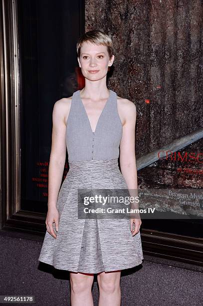 Mia Wasikowska attends the Bergdorf Goodman "Crimson Peak" inspired window unveiling at Bergdorf Goodman on October 13, 2015 in New York City.