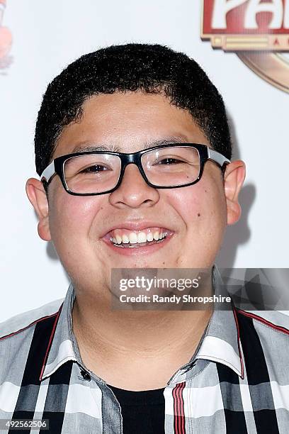 Actor Rico Rodriguez attends the premiere of "Annie" at the Hollywood Pantages Theatre on October 13, 2015 in Hollywood, California.