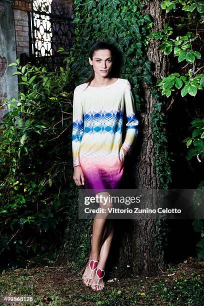 Model Elisa Sednaoui is photographed for Self Assignment on September 10, 2015 in Venice, Italy. Dress , Sandals .