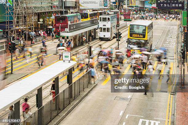 pedestrian traffic in causeway bay hong kong island china - causeway bay stock pictures, royalty-free photos & images