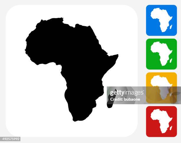 ilustraciones, imágenes clip art, dibujos animados e iconos de stock de áfrica continente de iconos planos de diseño gráfico - africa