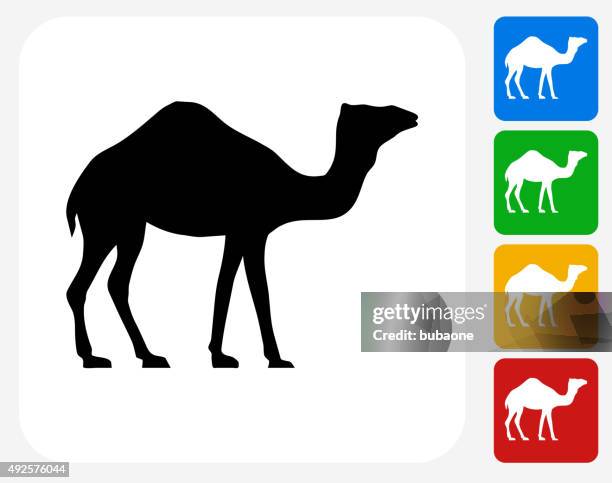 ilustraciones, imágenes clip art, dibujos animados e iconos de stock de camello iconos planos de diseño gráfico - color camello