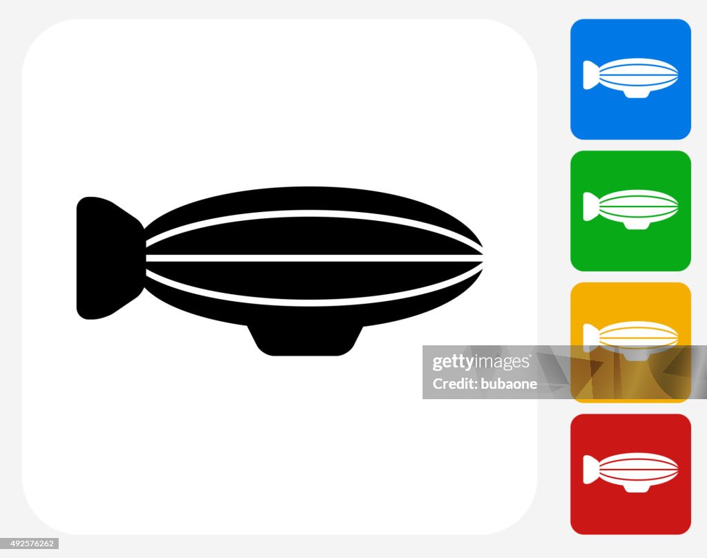 Blimp Icon Flat Graphic Design