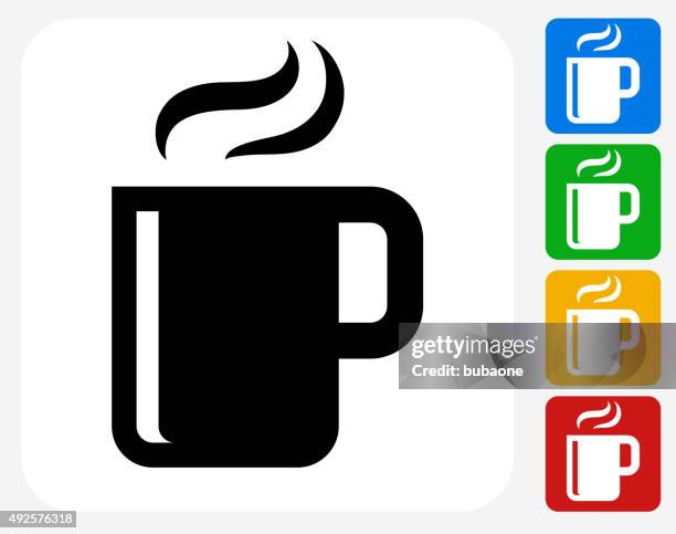 stockillustraties, clipart, cartoons en iconen met hot drink icon flat graphic design - koffie kopje