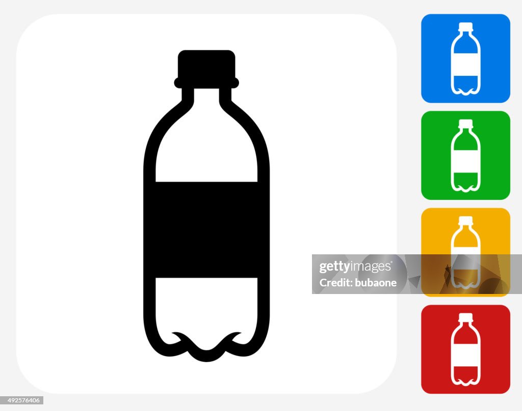 Water Bottle Icon Flat Graphic Design