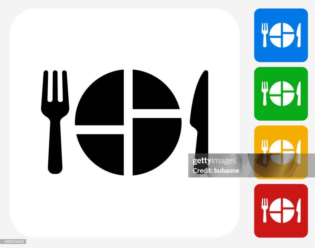 Speisen mit Symbol flache Grafik Design