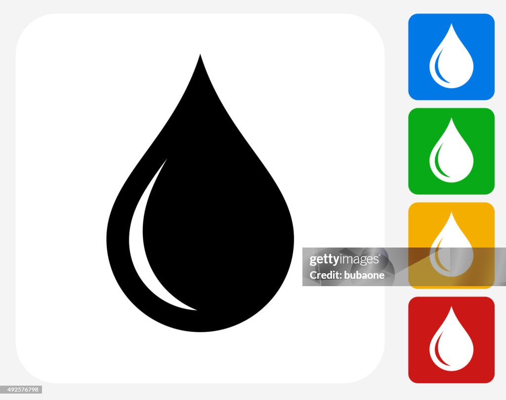 Wasser Tropfen-Symbol flache Grafik Design