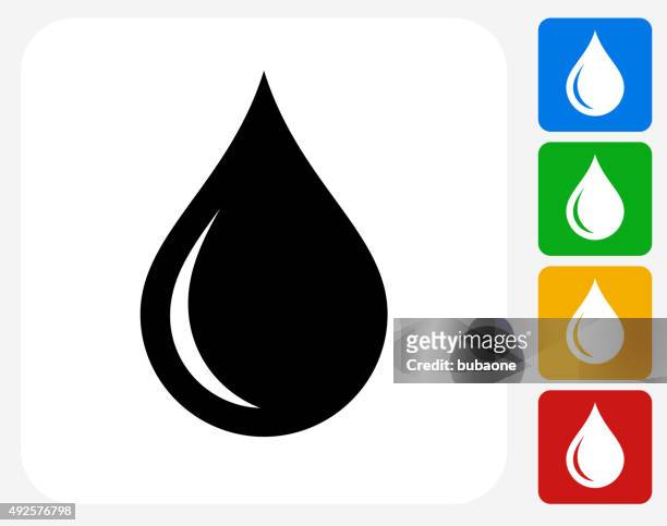 water drop icon flat graphic design - crude oil stock illustrations