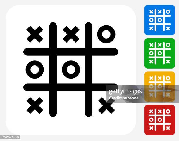 tic tac toe icon flat graphic design - tic tac toe stock illustrations