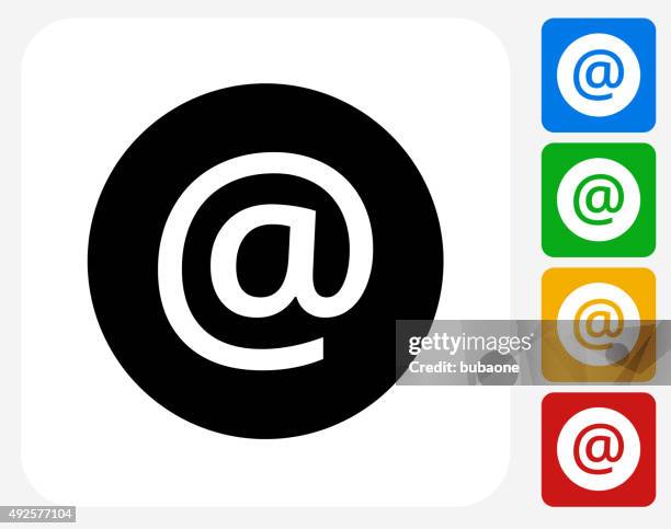 illustrazioni stock, clip art, cartoni animati e icone di tendenza di a firmare icona piatto di design grafico - chiocciola simbolo ortografico