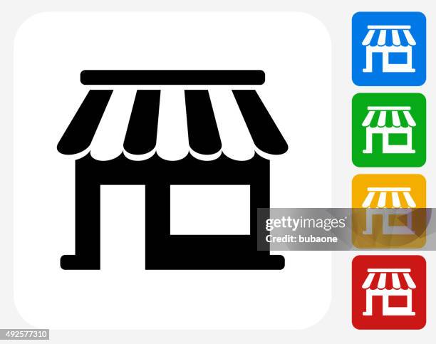 store icon flat graphic design - awning stock illustrations