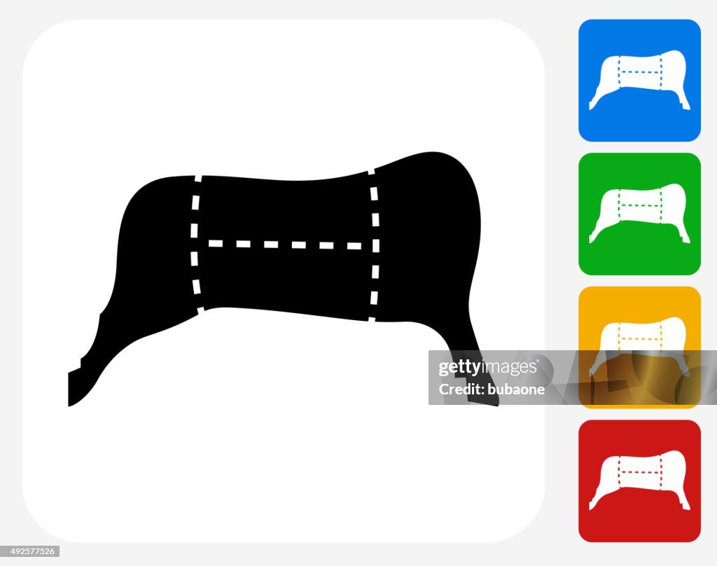 Meat Sections Icon Flat Graphic Design
