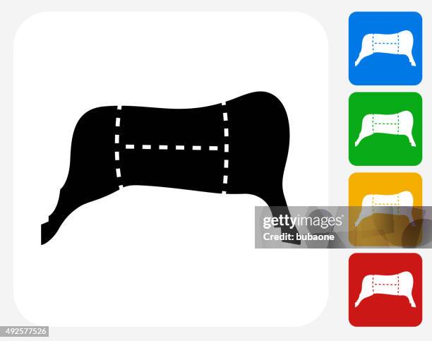 meat sections icon flat graphic design - bacon bits stock illustrations