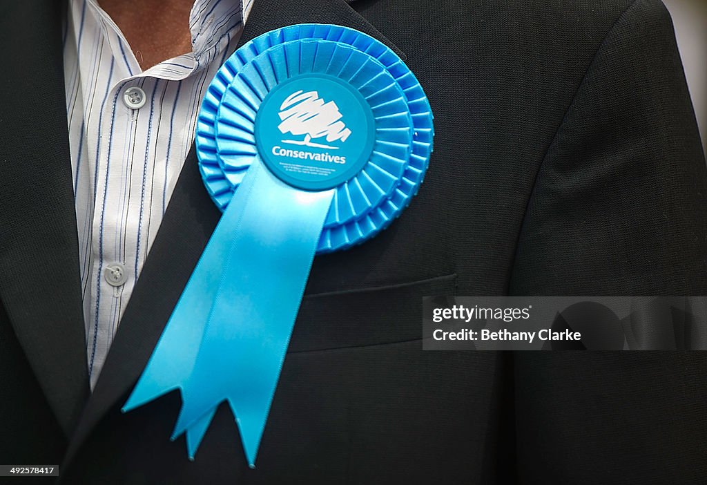 Prime Minster British Prime Minister David Cameron Attends A Rally Before European And Local Elections