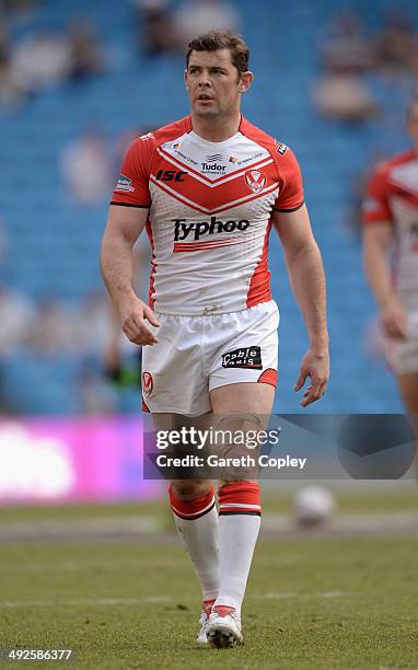 Paul Wellens of St Helens during the Super League match between Warrington Wolves and St Helens at Etihad Stadium on May 18, 2014 in Manchester,...