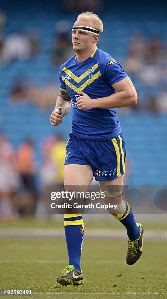 Rhys Evans of Warrington Wolves during the Super League match between Warrington Wolves and St Helens at Etihad Stadium on May 18, 2014 in...