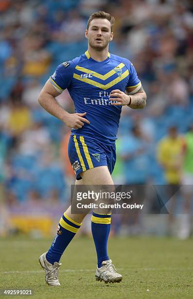 Ben Evans of Warrington Wolves during the Super League match between Warrington Wolves and St Helens at Etihad Stadium on May 18, 2014 in Manchester,...