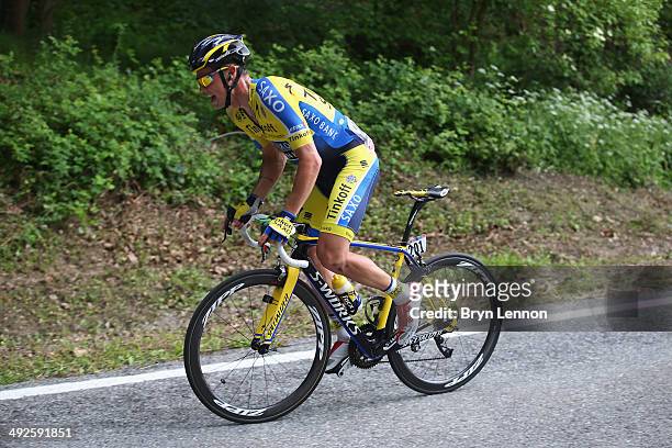 Nicolas Roche of Ireland and Tinkoff-Saxo in action during the eleventh stage of the 2014 Giro d'Italia, a 249km medium mountain stage between...