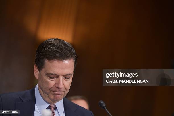 Federal Bureau of Investigation Director James Comey testifies during a hearing of the Senate Judiciary Committee in the Dirksne Senate Office...