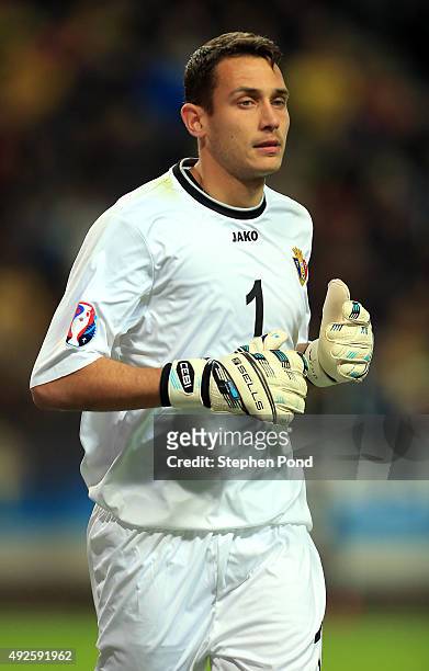 Ilie Cebanu of Moldova during the UEFA EURO 2016 Qualifying match between Sweden and Moldova at the National Stadium Friends Arena on October 12,...