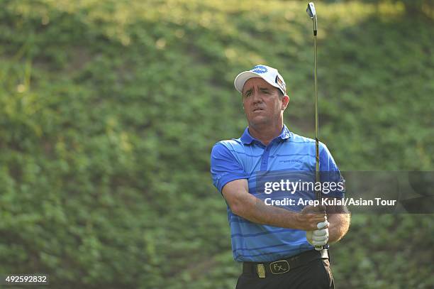 Scott Hend of Australia pictured during the Pro AM tournament ahead of the Venetian Macao Open at Macau Golf and Country Club on October 14, 2015 in...