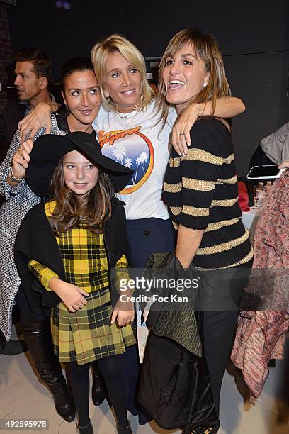 Paul and Joe designer Sophie Albou and guests pose during the Paul and Joe show:Back Stage as part of the Paris Fashion Week Womenswear Spring/Summer...