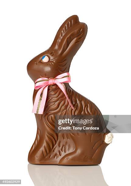 chocolate bunny - chocolate bunny stock pictures, royalty-free photos & images