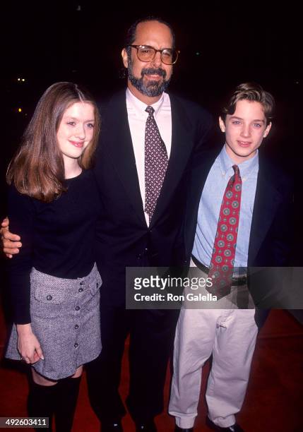 Actress Lexi Randall, director John Avnet and actor Elijah Wood attend "The War" Beverly Hills Premiere on November 2, 1994 at the Academy Theatre in...