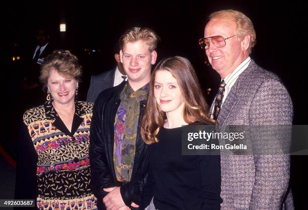 Actress Lexi Randall, parents John and Michael and brother Gabe attend "The War" Beverly Hills Premiere on November 2, 1994 at the Academy Theatre in...