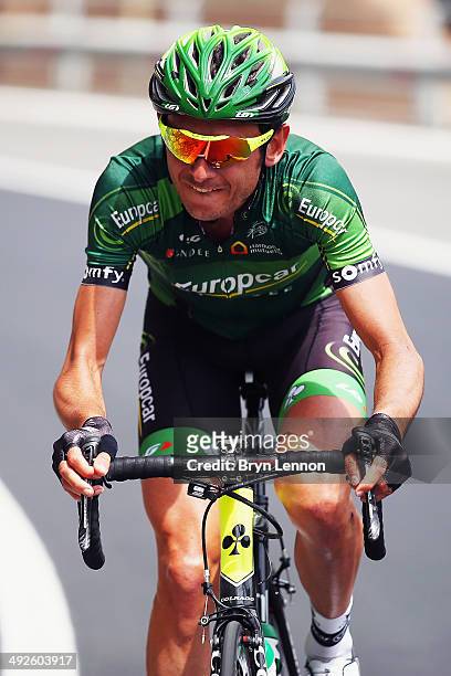 Perrig Quemeneur of France and Europcar in action during the eleventh stage of the 2014 Giro d'Italia, a 249km medium mountain stage between...
