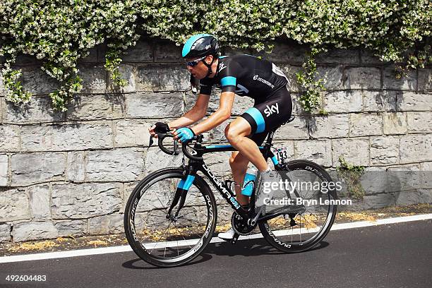 Philip Deignan of Ireland and Team SKY in action during the eleventh stage of the 2014 Giro d'Italia, a 249km medium mountain stage between...