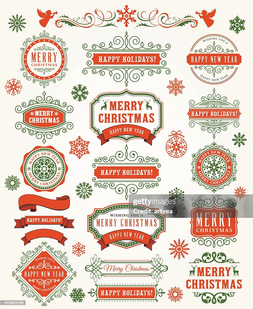 Christmas Vintage Badges