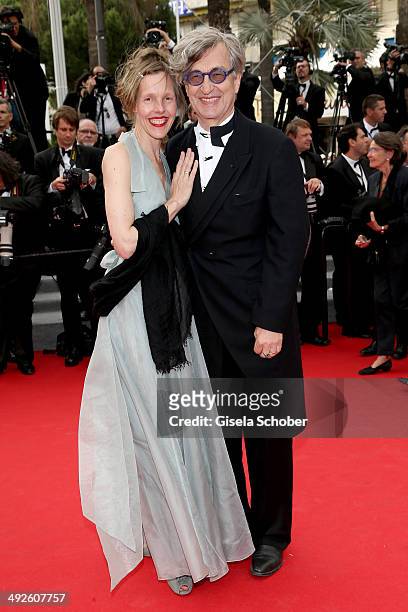 Wim Wenders and his wife Donata Wenders attend "The Search" premiere during the 67th Annual Cannes Film Festival on May 21, 2014 in Cannes, France.
