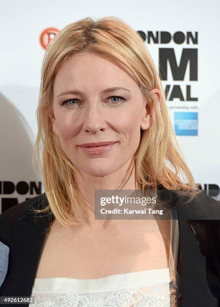 Cate Blanchett attends a photocall for "Carol" during the BFI London Film Festival at Soho Hotel on October 14, 2015 in London, England.