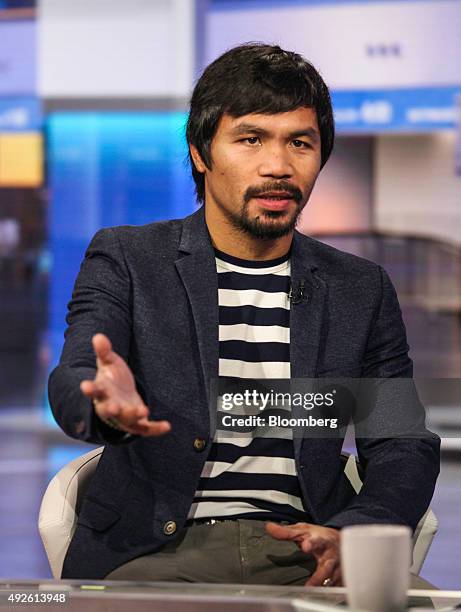 Professional Boxer Manny Pacquiao Interview Photos and Premium High Res ...