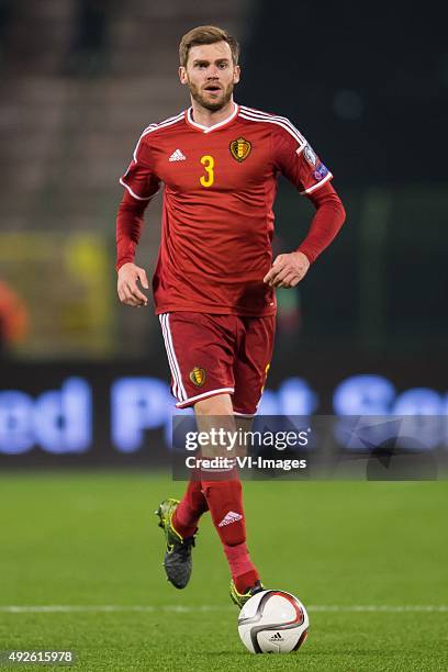 Nicolas Lombaerts of Belgium during the UEFA EURO 2016 group B qualifying match between Belgium and Israel on October 13, 2015 at the Koning...