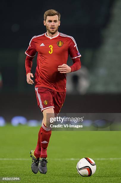 Nicolas Lombaerts of Belgium during the UEFA EURO 2016 group B qualifying match between Belgium and Israel on October 13, 2015 at the Koning...