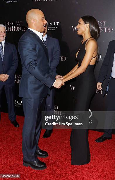 Actor Vin Diesel and singer Ciara attend the "The Last Witch Hunter" New York premiere at AMC Loews Lincoln Square on October 13, 2015 in New York...