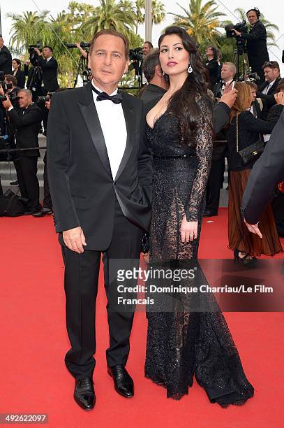 Eric Besson and Yasmine Tordjam attend "The Search" Premiere at the 67th Annual Cannes Film Festival on May 21, 2014 in Cannes, France.