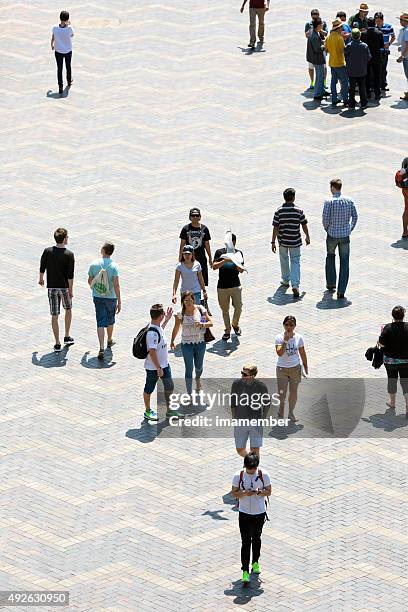 sunny day in circular quay, australia with tourist and sightseers - sydney cbd aerial view stock pictures, royalty-free photos & images