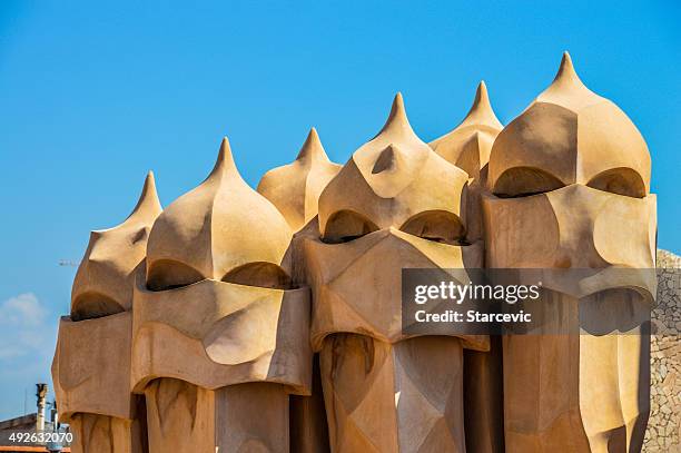 casa mila in barcelona, spain - la pedrera stock pictures, royalty-free photos & images