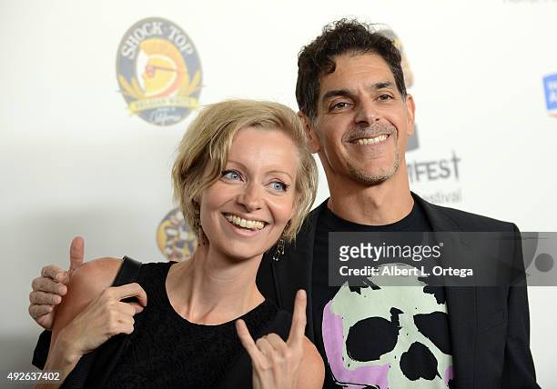 Directors Axelle Carolyn and Don Mancini arrive for the Screamfest Horror Film Festival - Opening Night Screening Of "Tales Of Halloween" held at TCL...