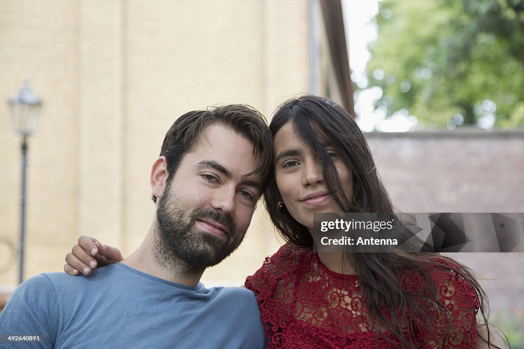 Close-up of young couple, portrait