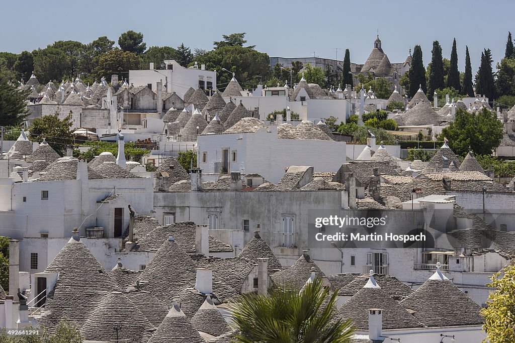 Trulli houses with conical roofs in Alberobello