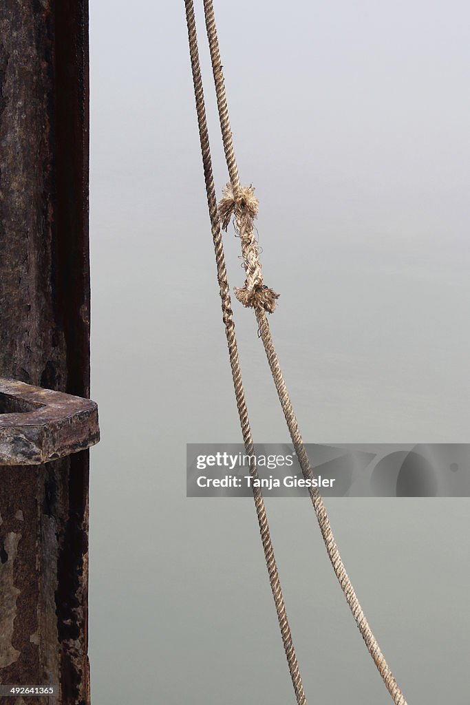 Frayed rope, close-up