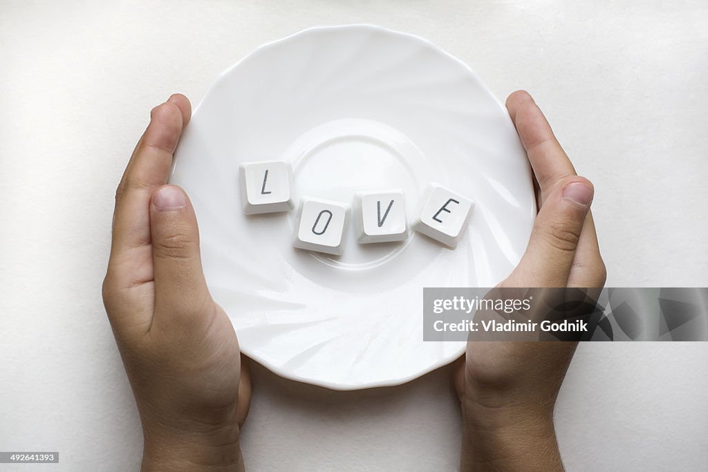 Buttons from keyboard spelling out love